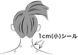 貼るヤセシールの使い方応用パターン(2)首の周りや付け根のぐりぐりしたあたり、またはリンパ腺の上に貼ってみましょう。